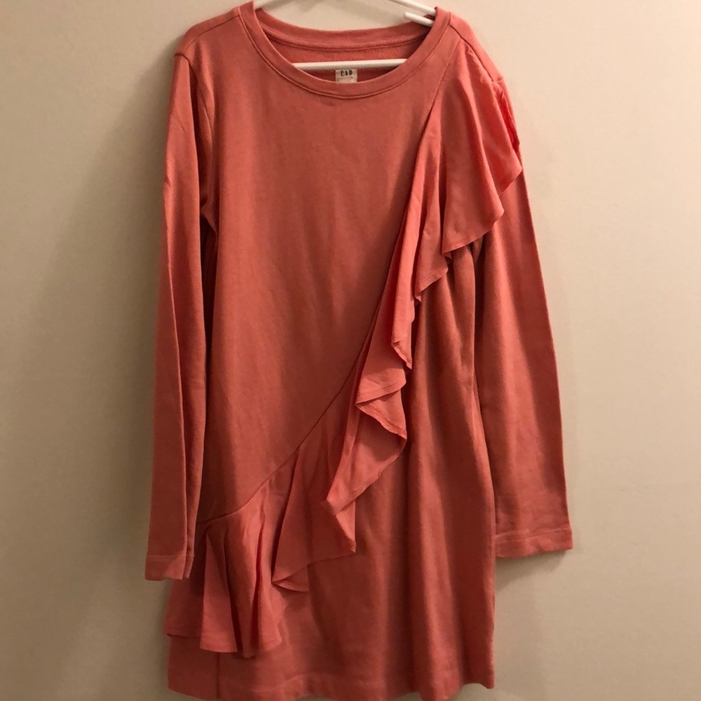 Dress with cascading ruffle